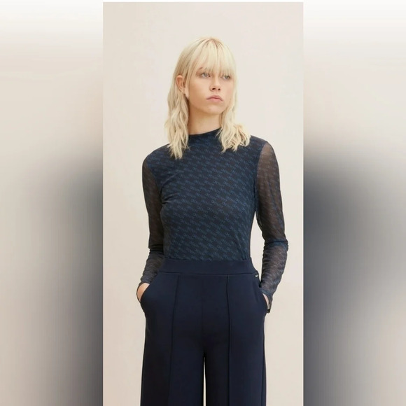 Tom Tailor Denim Long Sleeve Shirt with All  Over Print - Picture 2 of 12